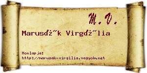 Marusák Virgília névjegykártya